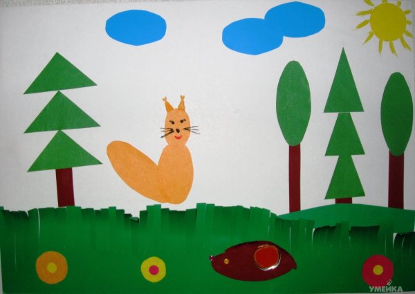 Сюжетная аппликация для детей
