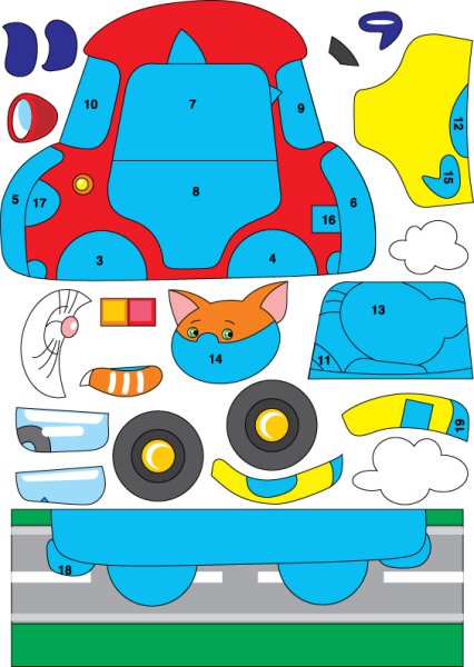 Аппликации для детей машинки