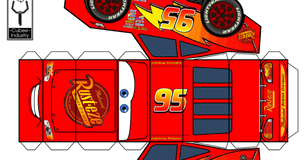 Молния Маквин бумажная модель