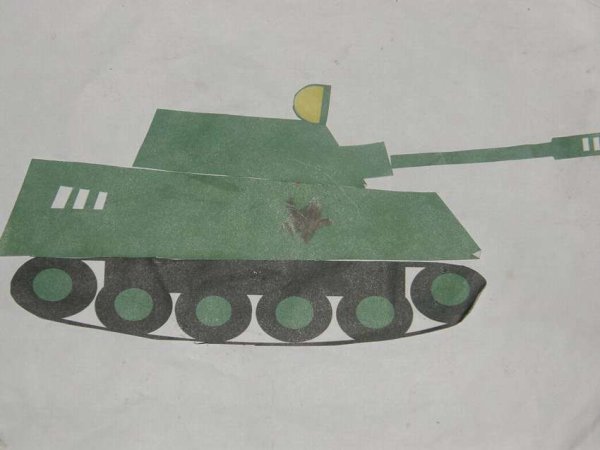 Аппликация танк