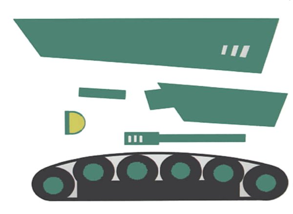 Аппликация танк для малышей