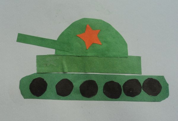 Аппликация к 23 февраля для детей