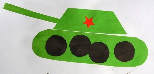 Открытка для папы на 23 февраля в детском саду танк