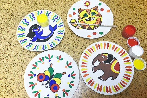 Расписные тарелки для детей
