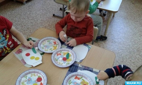 Рисование витамины на тарелке младшая группа