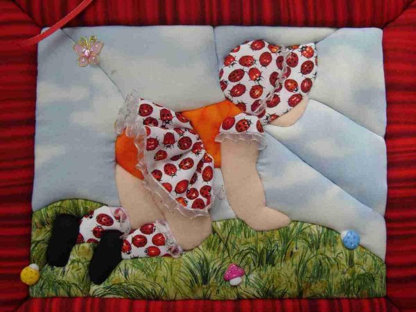 Японская техника кинусайга панно из лоскутков