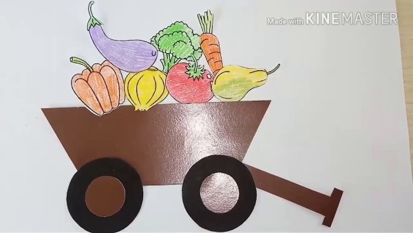 Аппликация красивая тележка