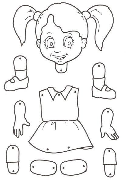 Части тела аппликация для детей