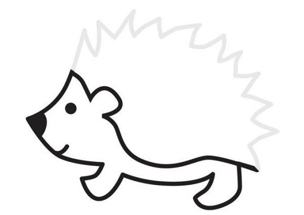 Ежик трафарет для аппликации