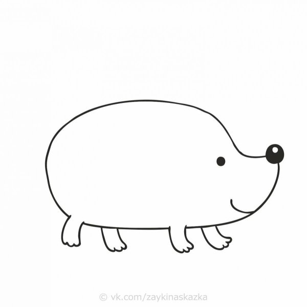 Ёжик без иголок раскраска для детей