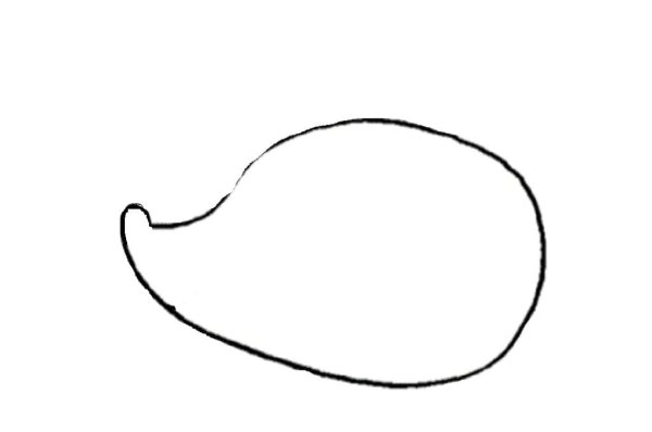 Контур ежика без иголок для рисования