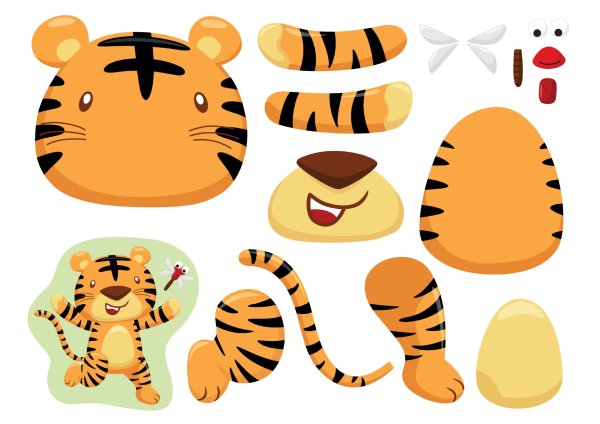 Аппликация тигр