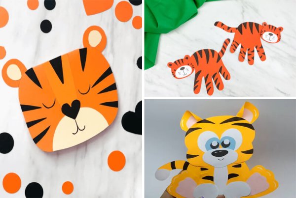 Аппликация Тигренок из бумаги