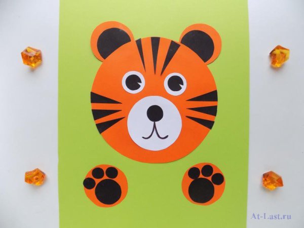 Тигр аппликация для детей