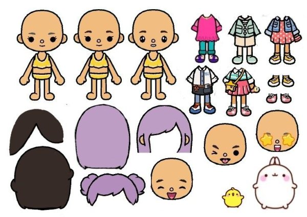 Куколка toca boca бумажная с одеждой