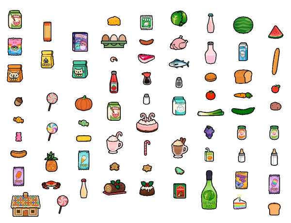 Рисунки предметы и еда