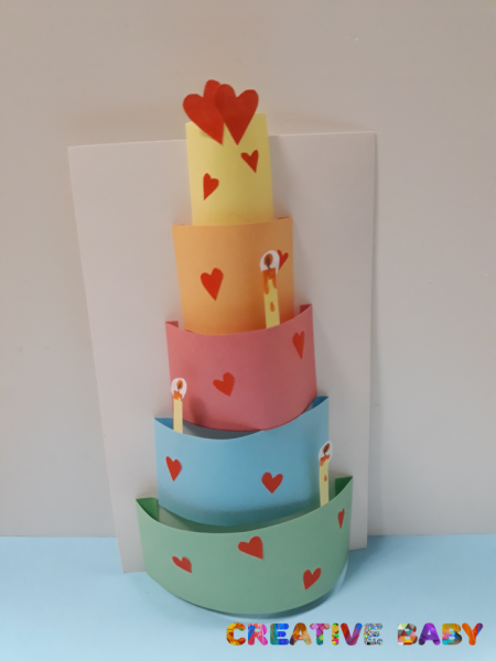 Аппликация торт из цветной бумаги