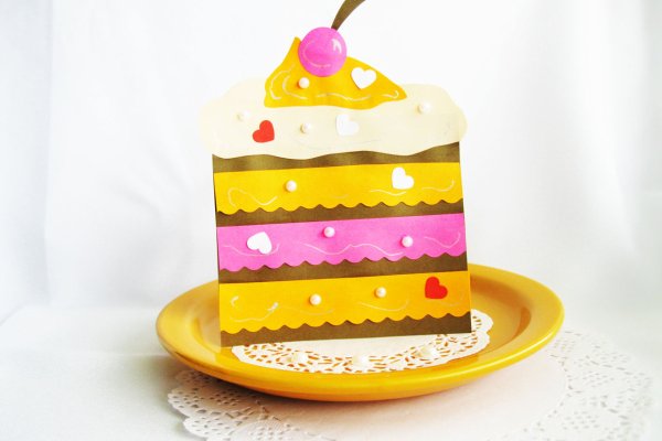Аппликация торт из цветной бумаги для детей