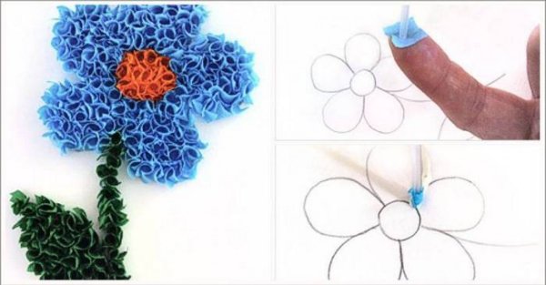 Аппликация из салфеток в технике торцевания