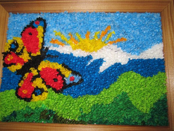 Техника тычкование из гофрированной бумаги