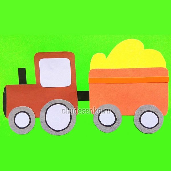 Аппликация трактор для малышей