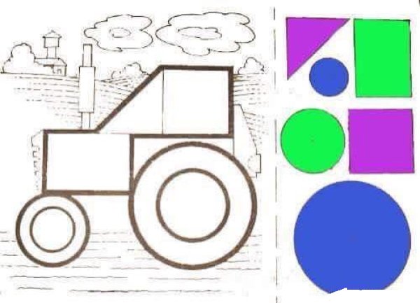 Аппликация из геометрических фигур