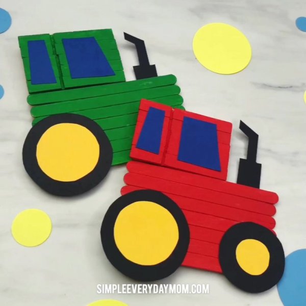 Трактор из картона для детей