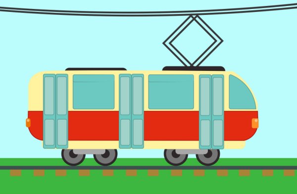 Трамвай рисунок