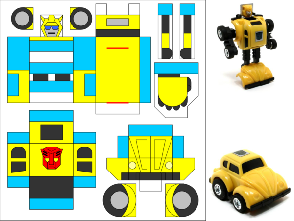 Робот машина из бумаги