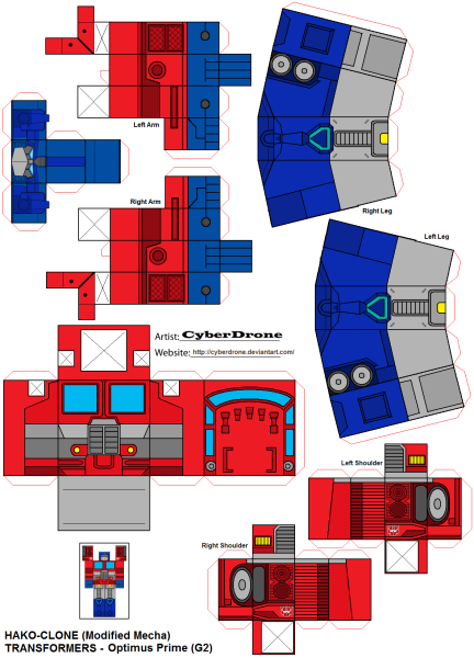 Пеперкрафт Оптимус Прайм схемы