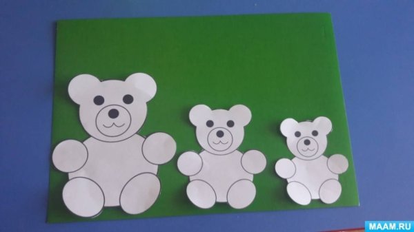 Аппликация медведь вторая младшая группа