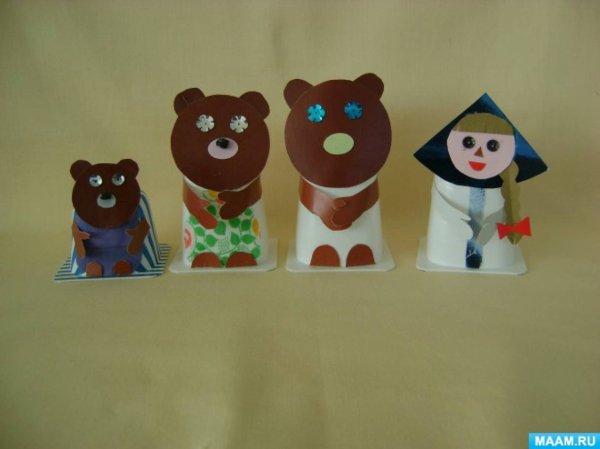 Пальчиковый театр из бумаги три медведя