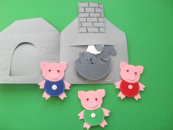 Домики трех поросят из фетра