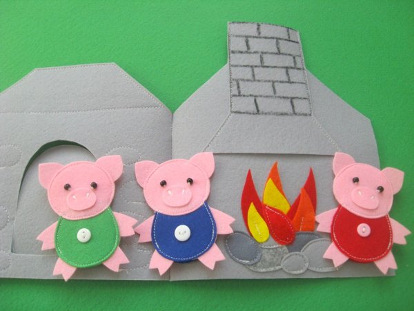 Три поросенка из фетра