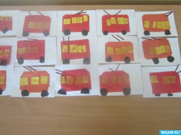 Аппликация для детей автобус в средней группе