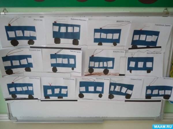 Аппликация троллейбус в старшей группе