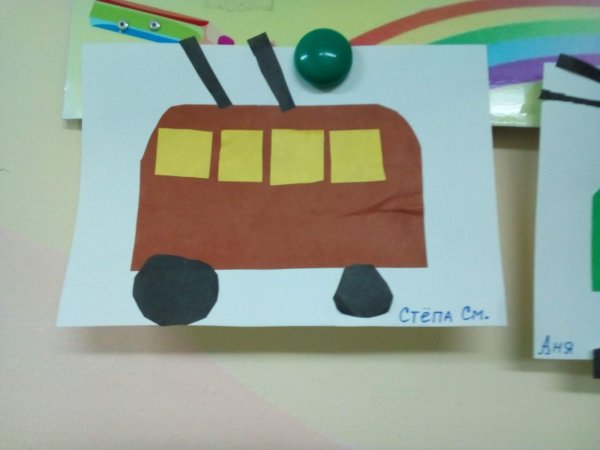 Аппликация автобус в средней группе