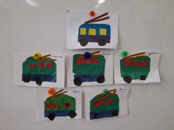 Аппликация троллейбус в старшей группе