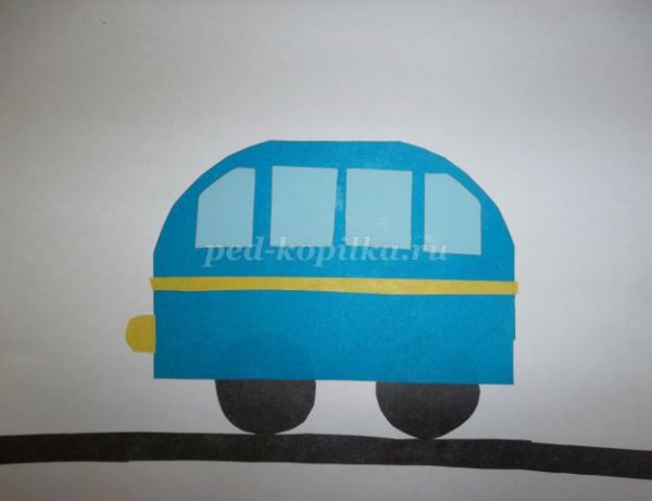 Аппликация троллейбус в старшей группе