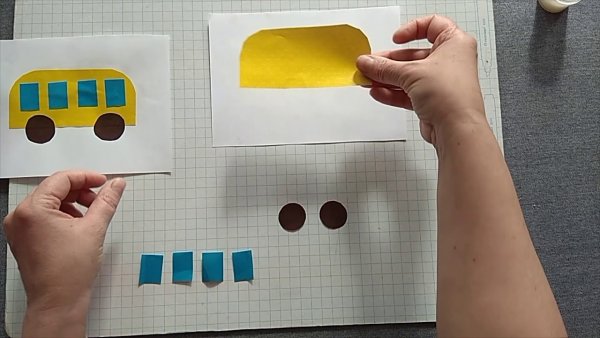 Машинка из цветной бумаги