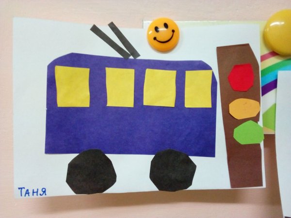 Аппликация транспорт старшая группа