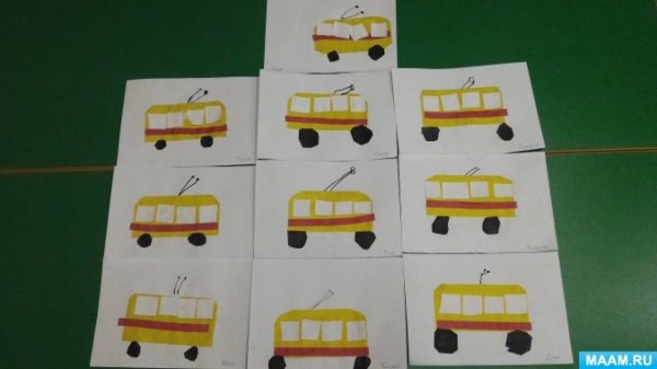 Аппликация транспорт старшая группа