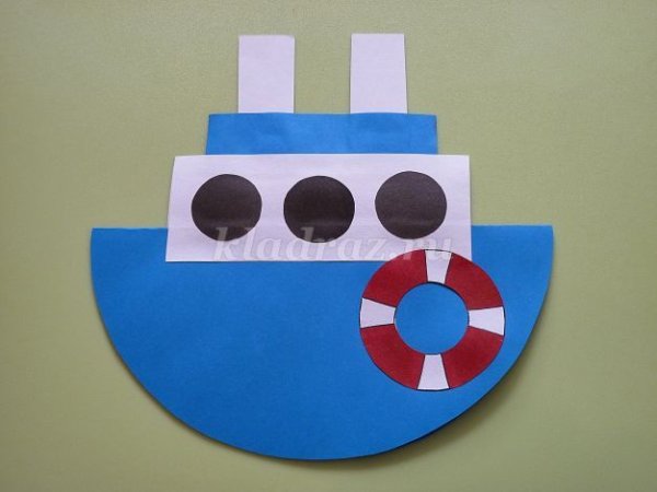Аппликация пароход в старшей группе