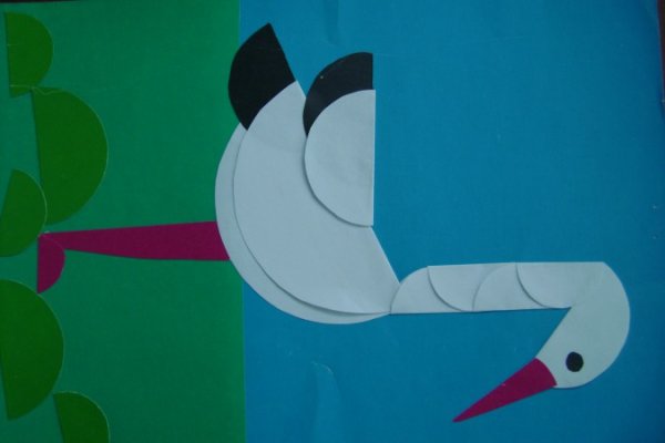 Цапля поделка из бумаги