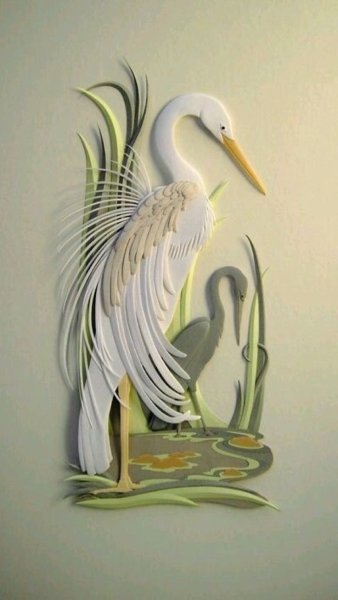 Бумагопластика птичка