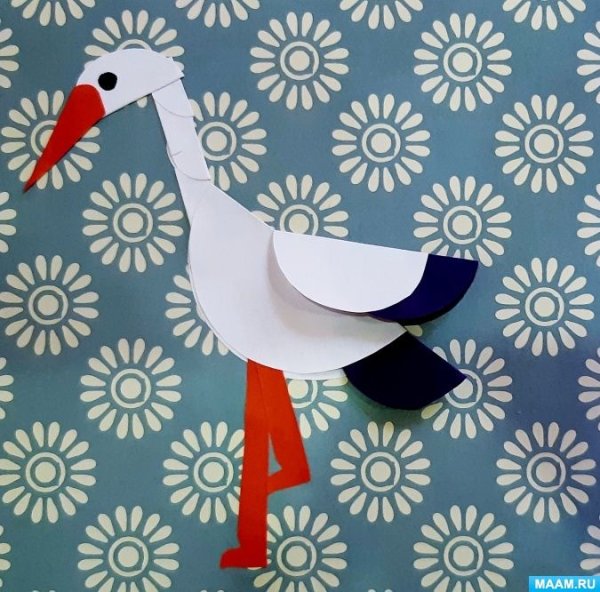Аппликация птицы в подготовительной группе