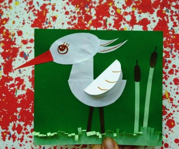 Объемная аппликация птицы