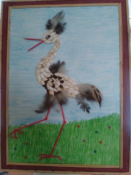 Журавль из природного материала