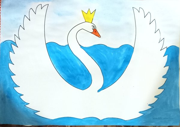 Царевна лебедь рисунок для детей