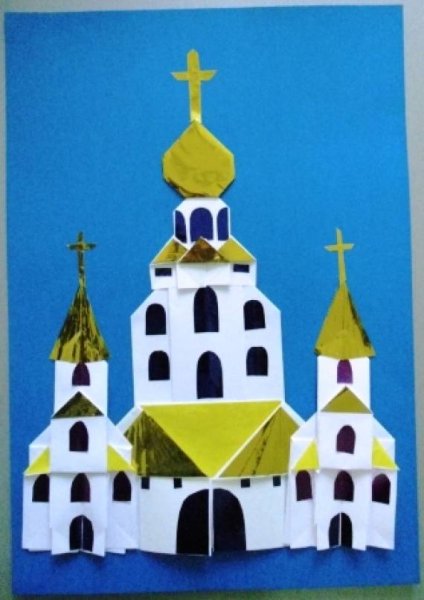 Церковь из бумаги для детей